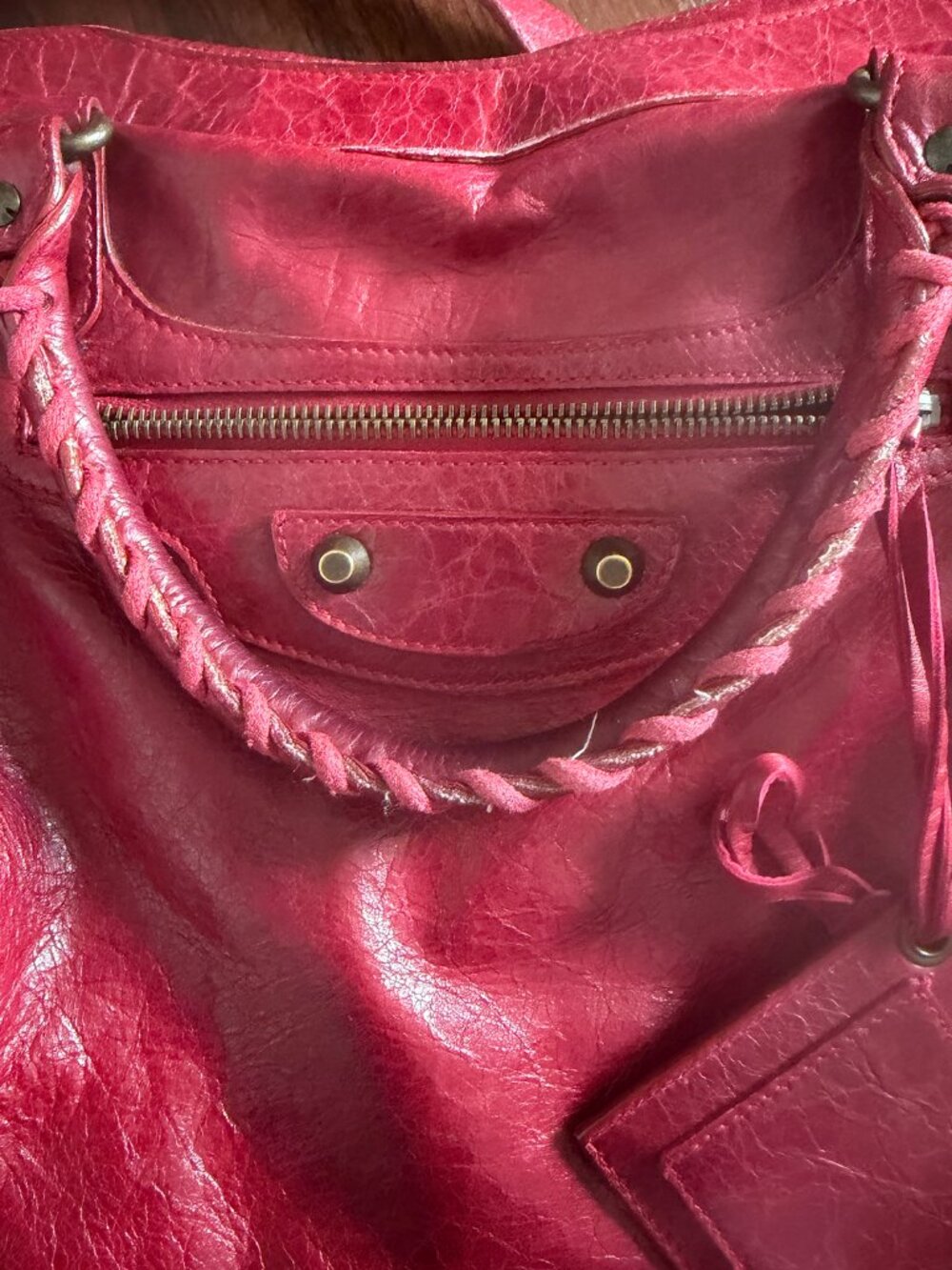 Balenciaga Red Leather le city motorcycle bag - Picture 5 of 9